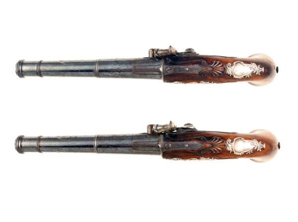 A Pair of Percussion Queen Anne Pistols by Stanton - Image 4