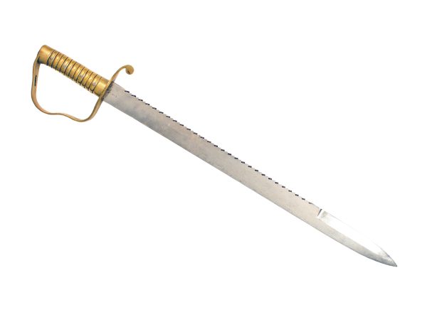 An 1856 Pattern Pioneer’s Saw Back Sword.