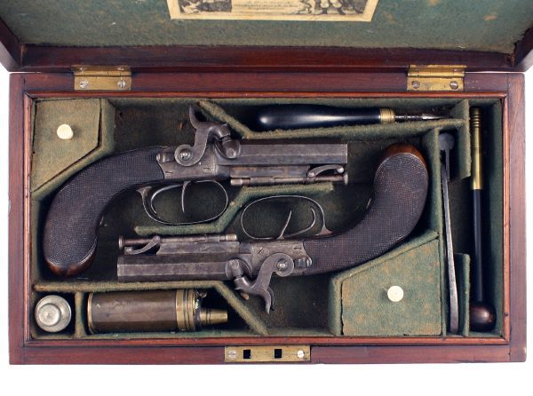 A Cased Pair of D.B. Pistols by Mortimer - Image 2