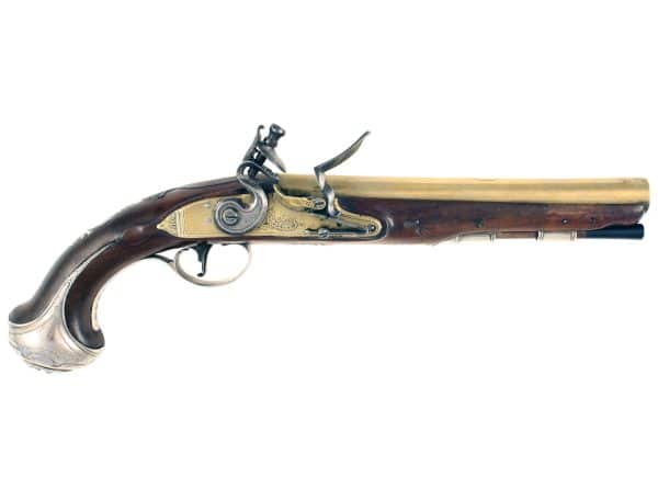 A Pair of Silver Mounted Flintlock Pistols - Image 2