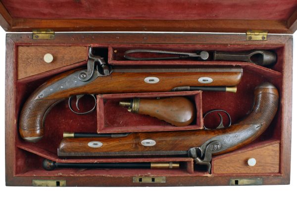 A Cased Pair of Percussion Officers Pistols - Image 2