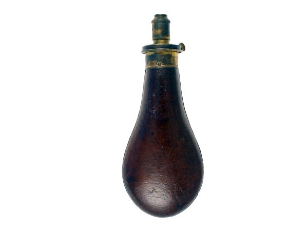 A Leather Covered Powder Flask