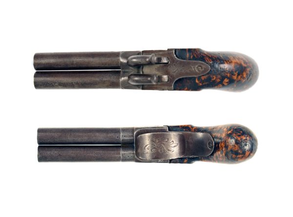 A Liege Proofed Double Barrelled Percussion Pistol - Image 2