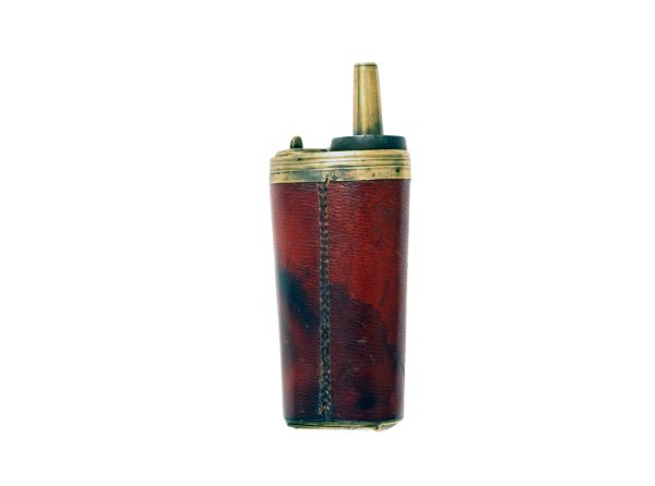 A Red Leather Powder Flask