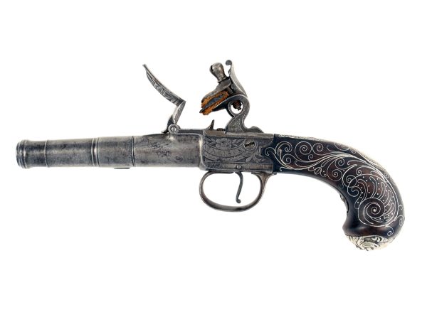 A Silver Mounted Flintlock Pocket Pistol - Image 2