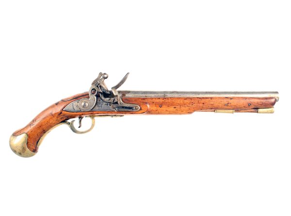 A Flintlock Long Sea Service Pistol.