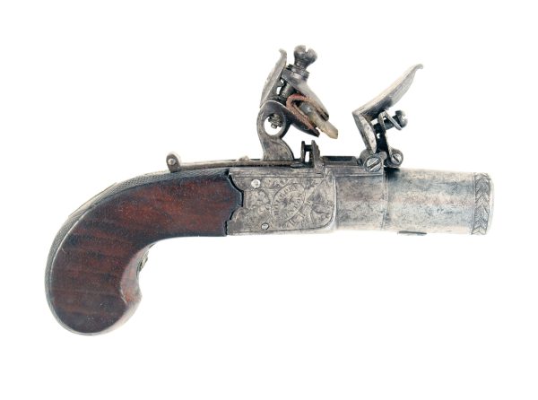 A Small Flintlock Pocket Pistol by Parker