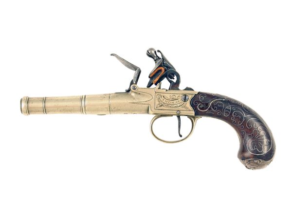 A Silver Inlaid Flintlock Pocket Pistol - Image 3