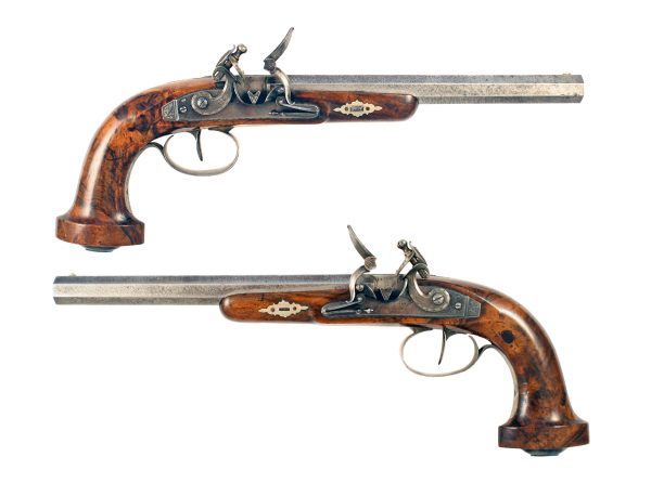 An Unusual Composed Pair of Flintlock Pistols