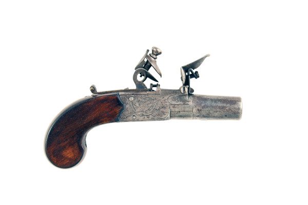 A Box Lock Flintlock Pocket Pistol by Nock