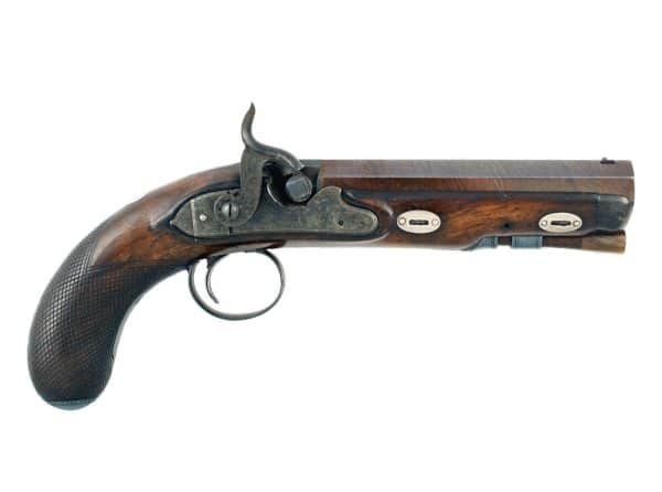 A Percussion Travelling Pistol by Joe Manton, No. 3197 for 1805.