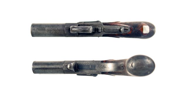 A Crisp Percussion Turn Over Pistol by Lang - Image 2