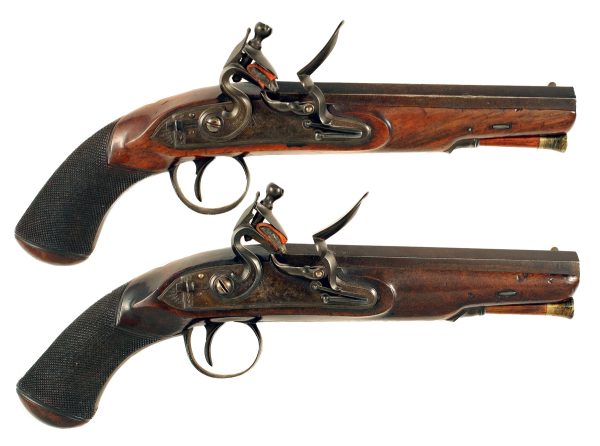 A Pair of Flintlock Overcoat Pistols by Twigg.