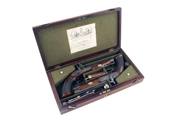 A Good Cased Pair of Percussion Belt Pistols by Brown & Rodda.