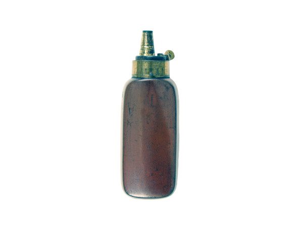 A Flat Sided Pistol Flask by Sykes. - Image 2