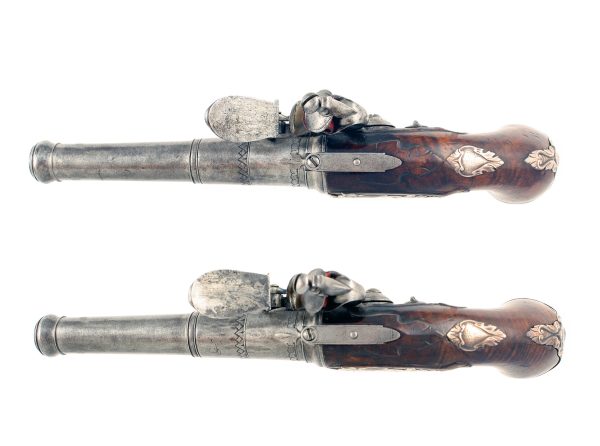 A Pair of Silver Mounted Flintlock Queen Anne Pistols by John Williams, Circa 1720. - Image 7