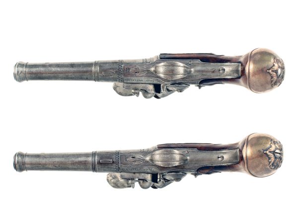 A Pair of Silver Mounted Flintlock Queen Anne Pistols by John Williams, Circa 1720. - Image 8