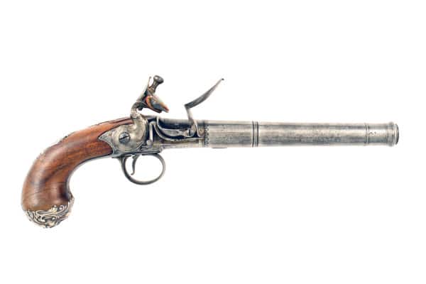 A Superb Flintlock Queen Anne Pistol by W. Green of Farnham.