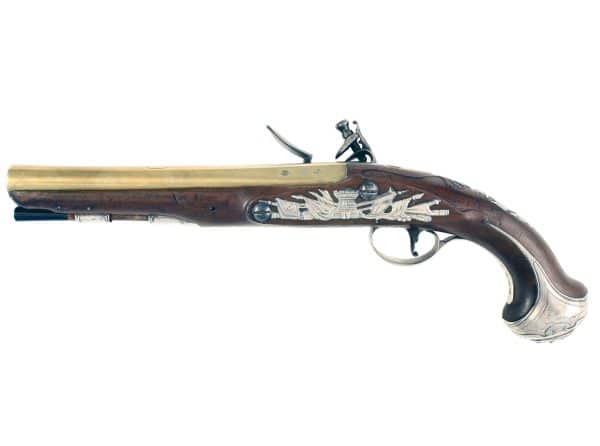 A Pair of Silver Mounted Flintlock Pistols - Image 4