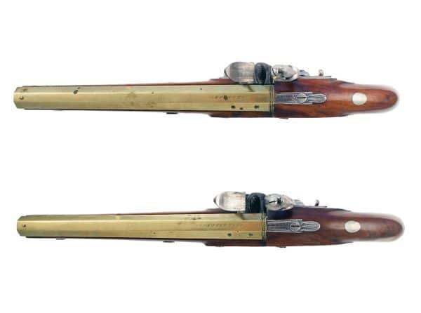 A Crisp Pair of Flintlock Officers Pistols by Phillips of London. - Image 7