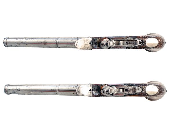 A Pair of Cannon Barrel Pistols by Perry of London. - Image 7