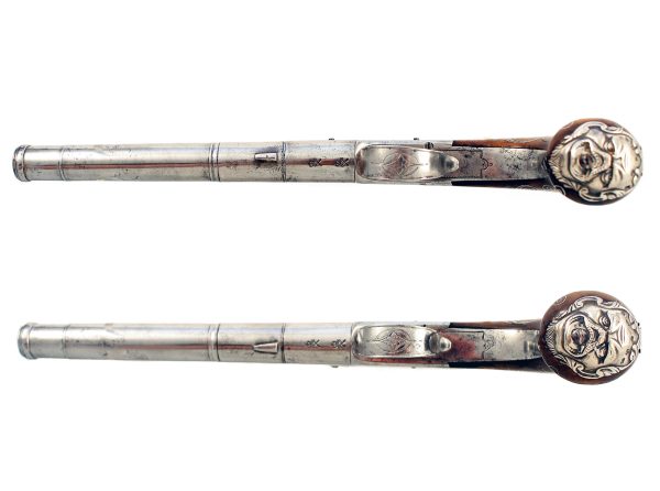 A Pair of Cannon Barrel Pistols by Perry of London. - Image 6