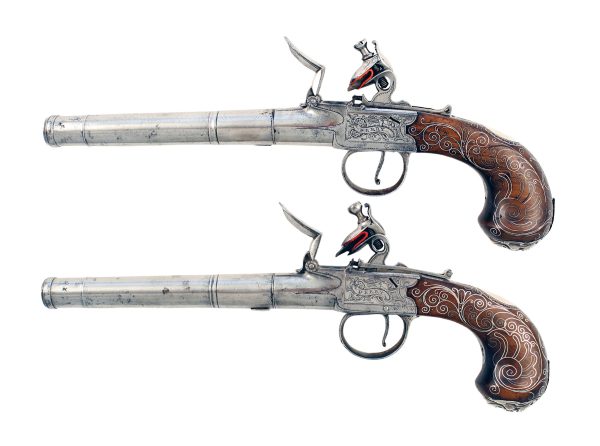 A Pair of Cannon Barrel Pistols by Perry of London.