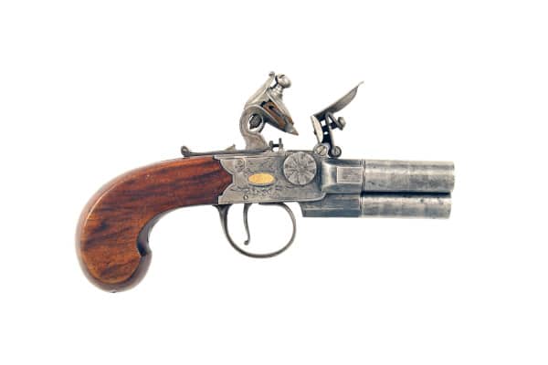 A 3 Barrel Flintlock Pocket Pistol by Innes of Edinburgh.