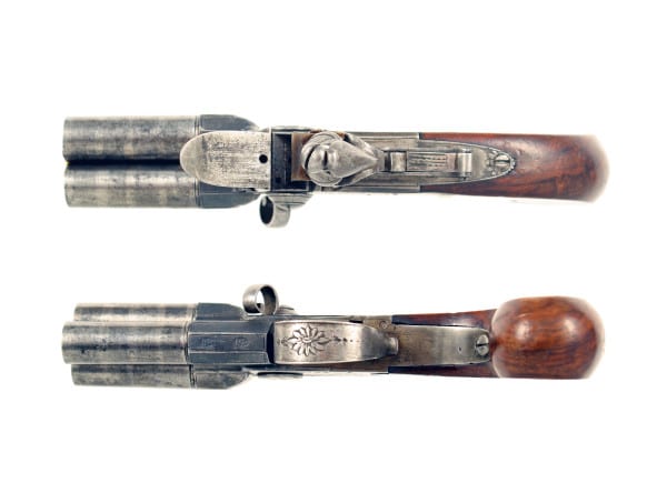 A 3 Barrel Flintlock Pocket Pistol by Innes of Edinburgh. - Image 3