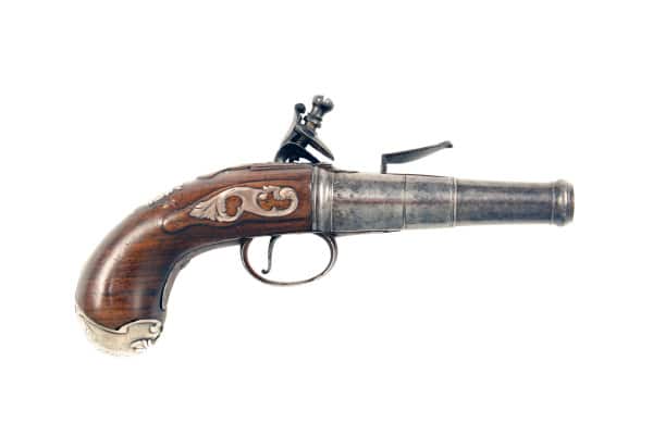 A Rare 38 Bore Left Handed Lock Queen Anne Pocket Pistol by Freeman. - Image 2