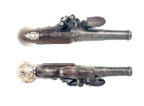 A Rare 38 Bore Left Handed Lock Queen Anne Pocket Pistol by Freeman. - Image 3