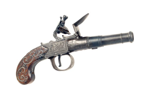 A Crisp Flintlock Canon Barrel Pistol by E. North, London. - Image 5