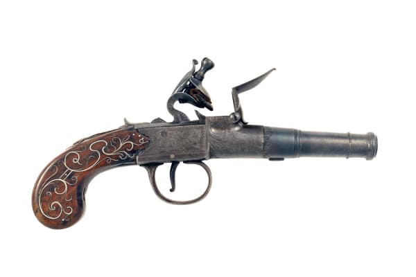 A Crisp Flintlock Canon Barrel Pistol by E. North, London. - Image 4