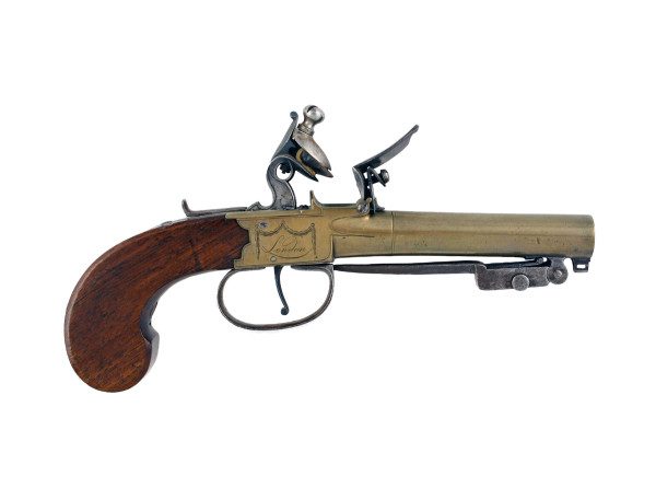 A Flintlock Box Lock Pocket Pistol by Knubley, London.