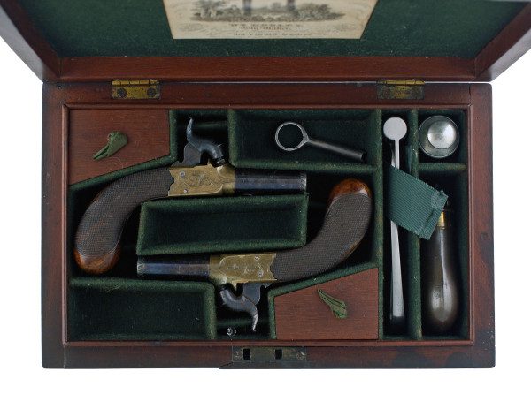 A Cased Pair of Small Percussion Pocket Pistols by Dooley of Liverpool. - Image 3