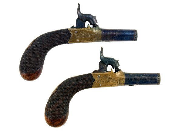 A Cased Pair of Small Percussion Pocket Pistols by Dooley of Liverpool. - Image 5