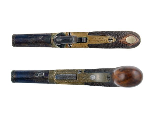 A Cased Pair of Small Percussion Pocket Pistols by Dooley of Liverpool. - Image 2