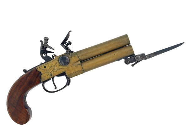 An Untouched Flintlock Tap Action Pistol by I. Whitehouse.