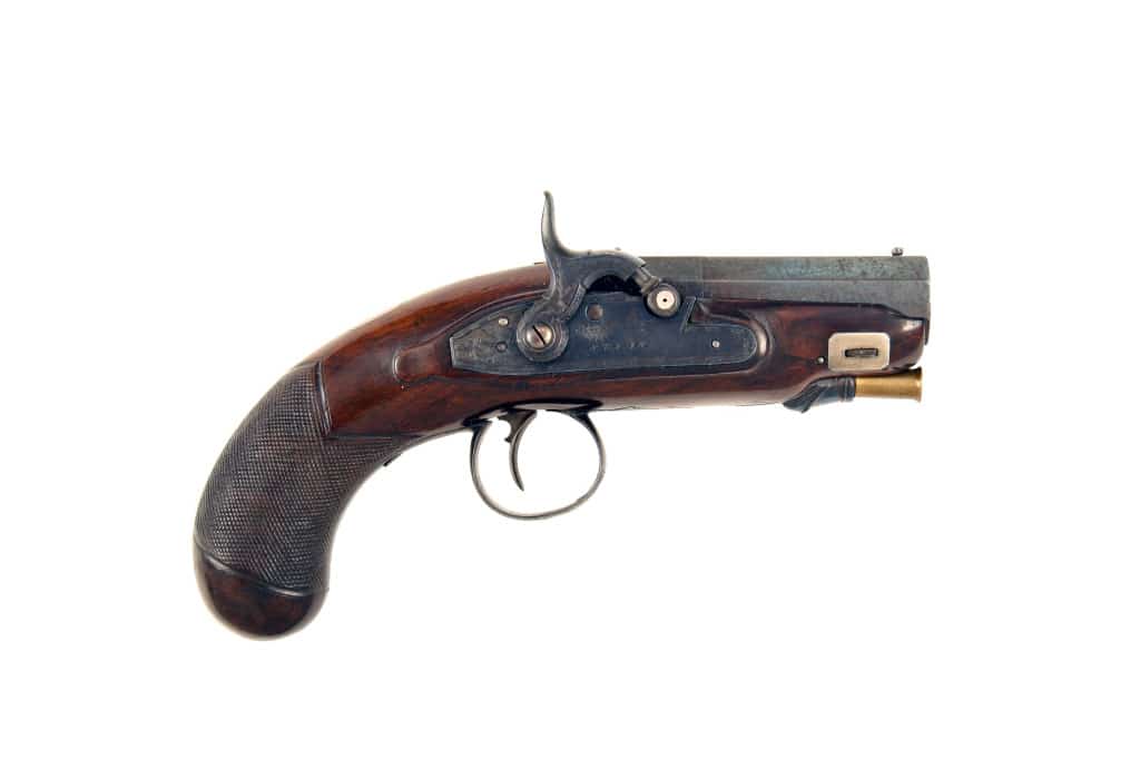 A Small Percussion Overcoat Pistol by Styan of Manchester.