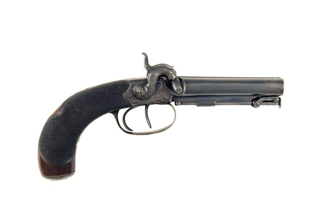 A Crisp Double Barrel Percussion Pistol by Wilkinson & Son, London.