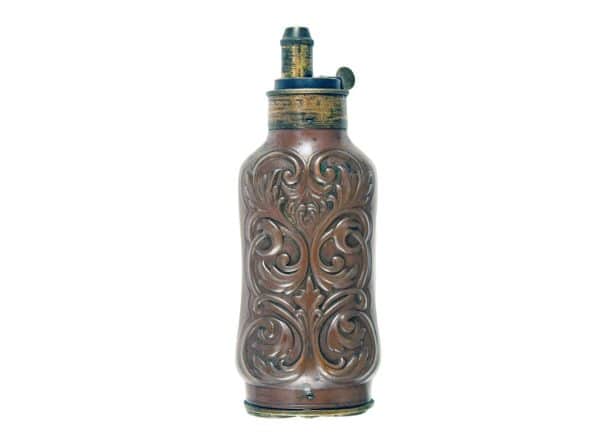 A Superb Foliate Pistol Flask. - Image 3