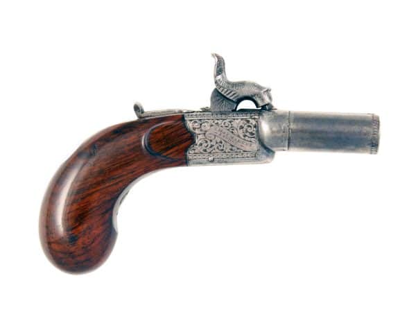 A Percussion D.B. Box-Lock Pocket Pistol by Lang, circa 1840-50.
