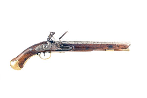 A Flintlock Long Sea Service Pistol.