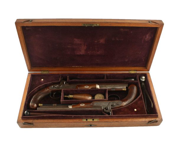 A Cased Pair of 38 Bore Percussion Officers Pistols by Shaw of Manchester. - Image 11