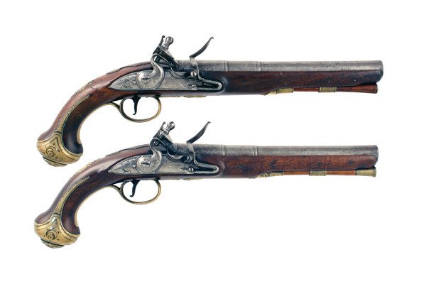 A Good Pair of Flintlock Holster Pistols by Wilson of London.