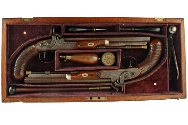 A Cased Pair of 38 Bore Percussion Officers Pistols by Shaw of Manchester. - Image 10