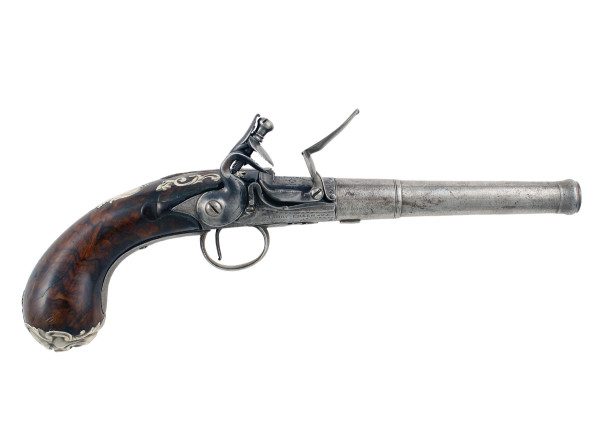 A 16 Bore Flintlock Queen Anne Pistol by James Freeman, London Circa 1725.