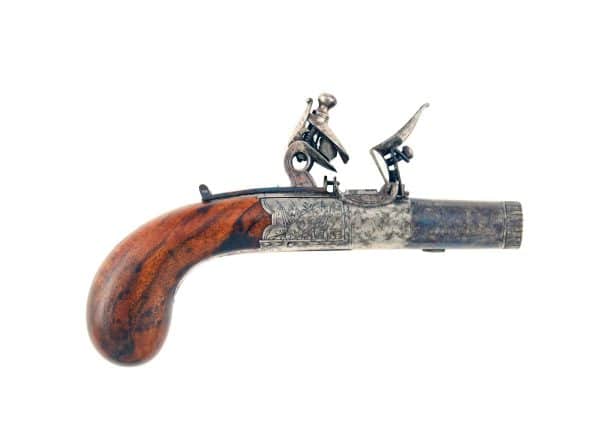 A Round Framed Flintlock Pocket Pistol by Welch of Banbury.