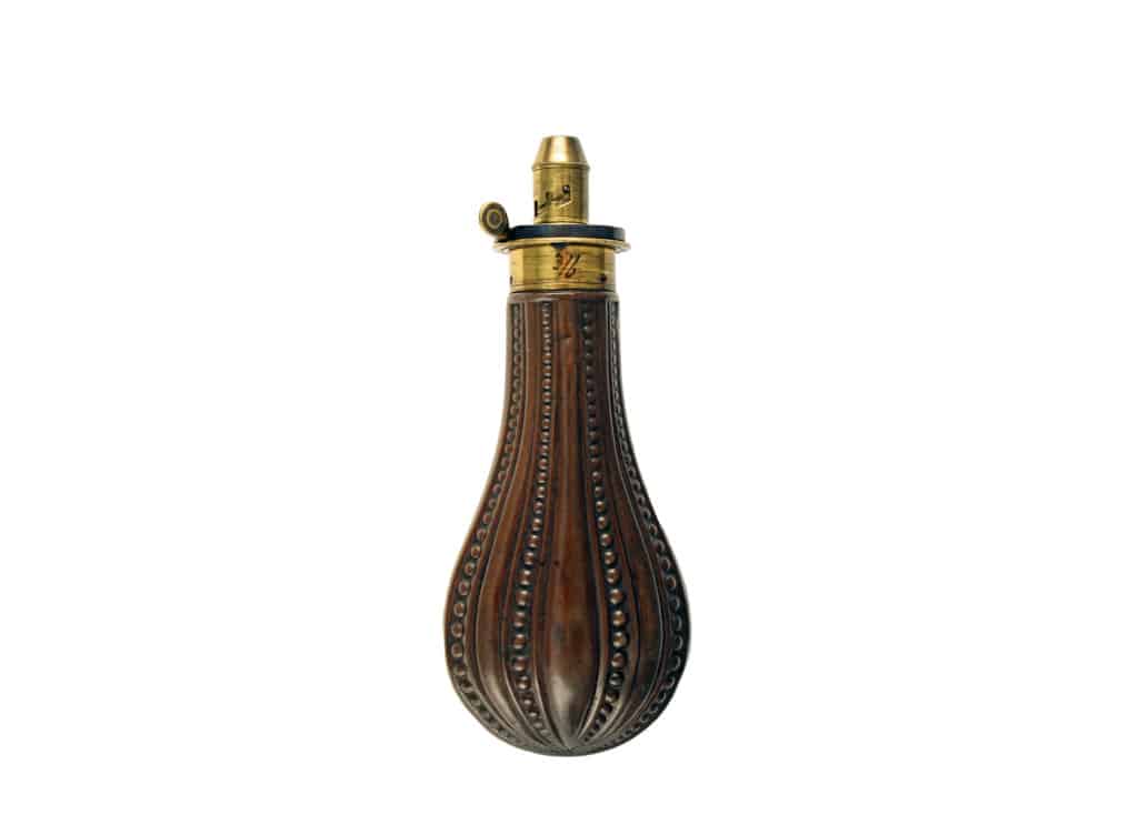 A Fluted James Dixon & Sons Powder Flask. - Image 2