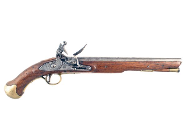 A Flintlock Long Sea Service Pistol.